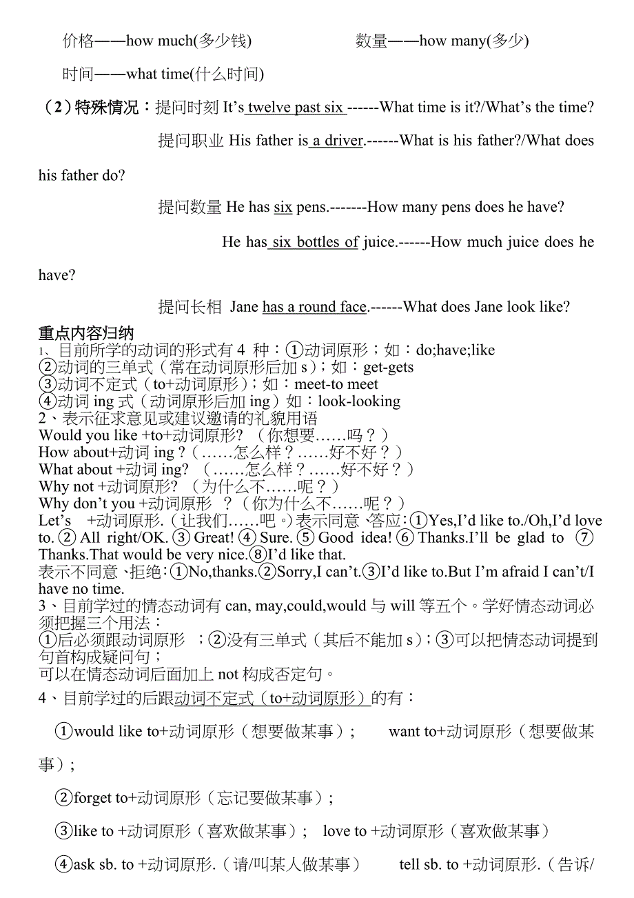 冀教版七年级英语上册Unit5-6知识点概括_第5页