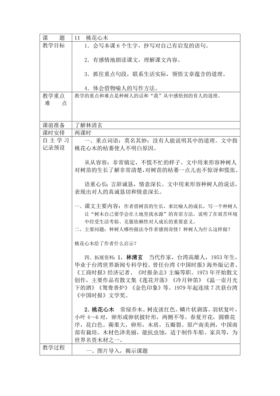 小学语文五年级下册第十一课教学设计.doc_第1页