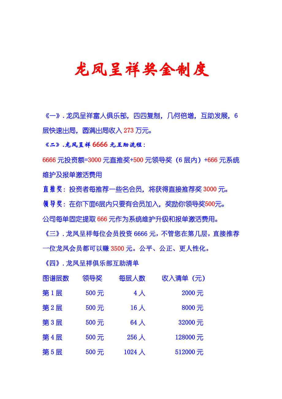 龙凤呈祥奖金制度_第1页