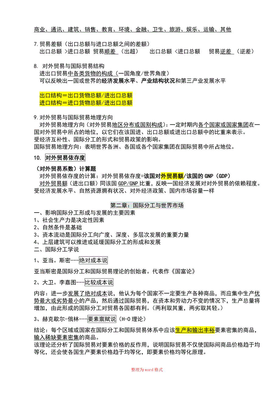 自考国际贸易理论与实务复习重点_第2页