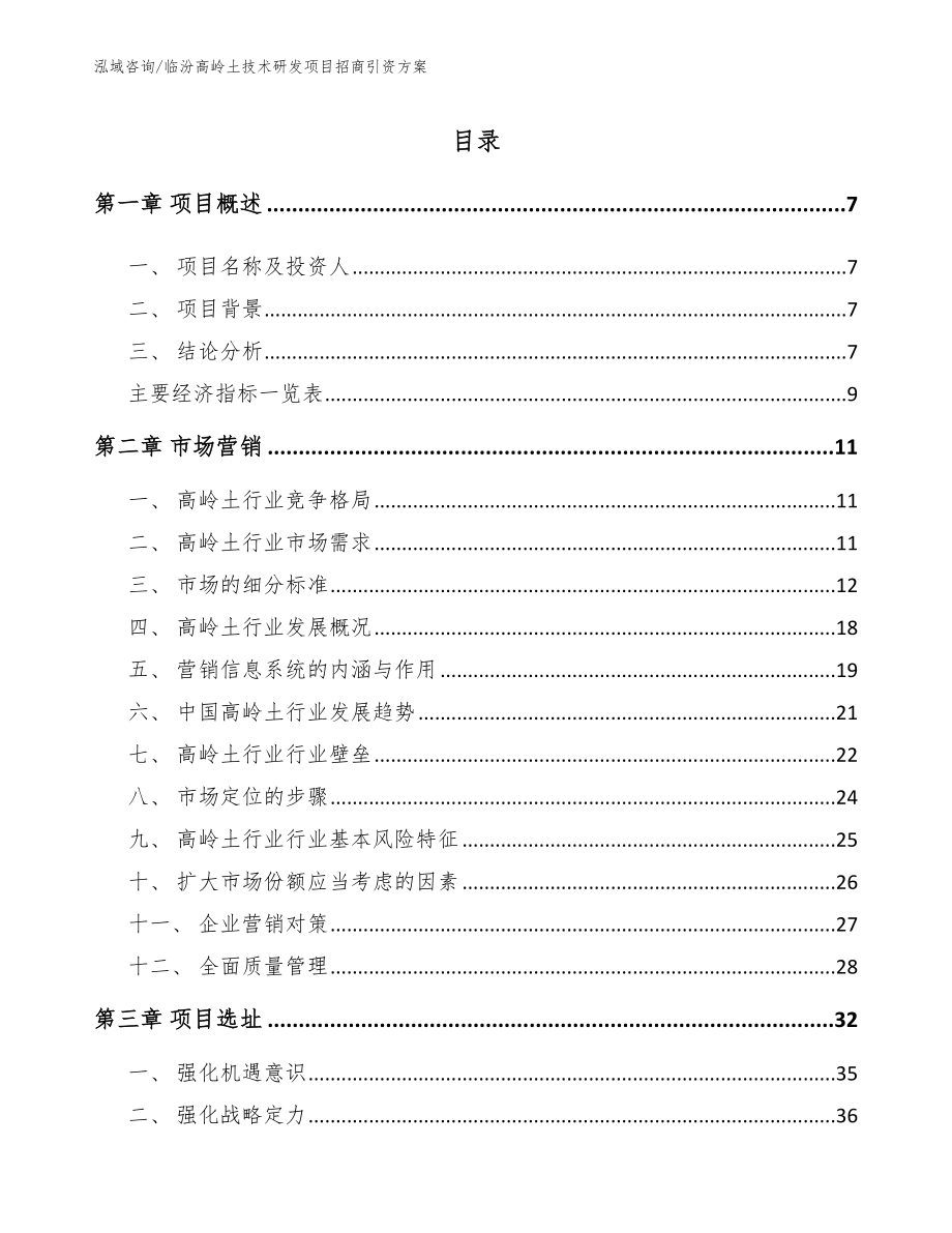 临汾高岭土技术研发项目招商引资方案（范文模板）_第2页