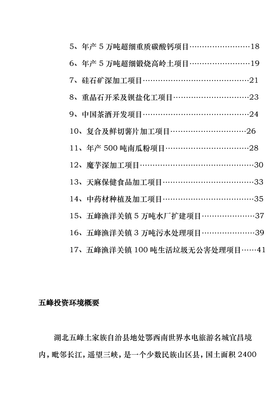 五峰土家族自治招商策划项目_第2页