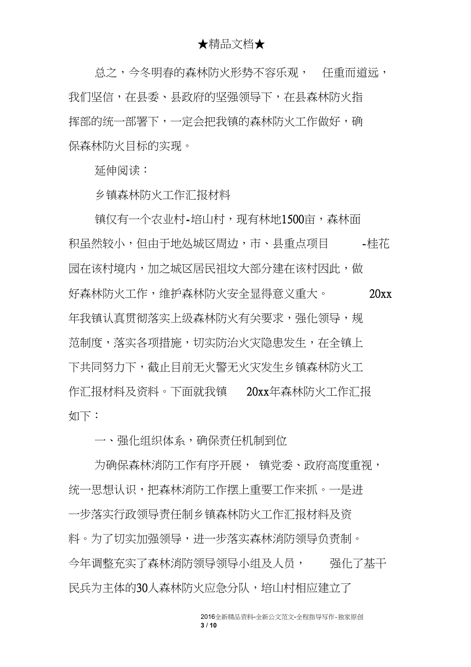 乡镇森林防火工作汇报材料及资料_第3页