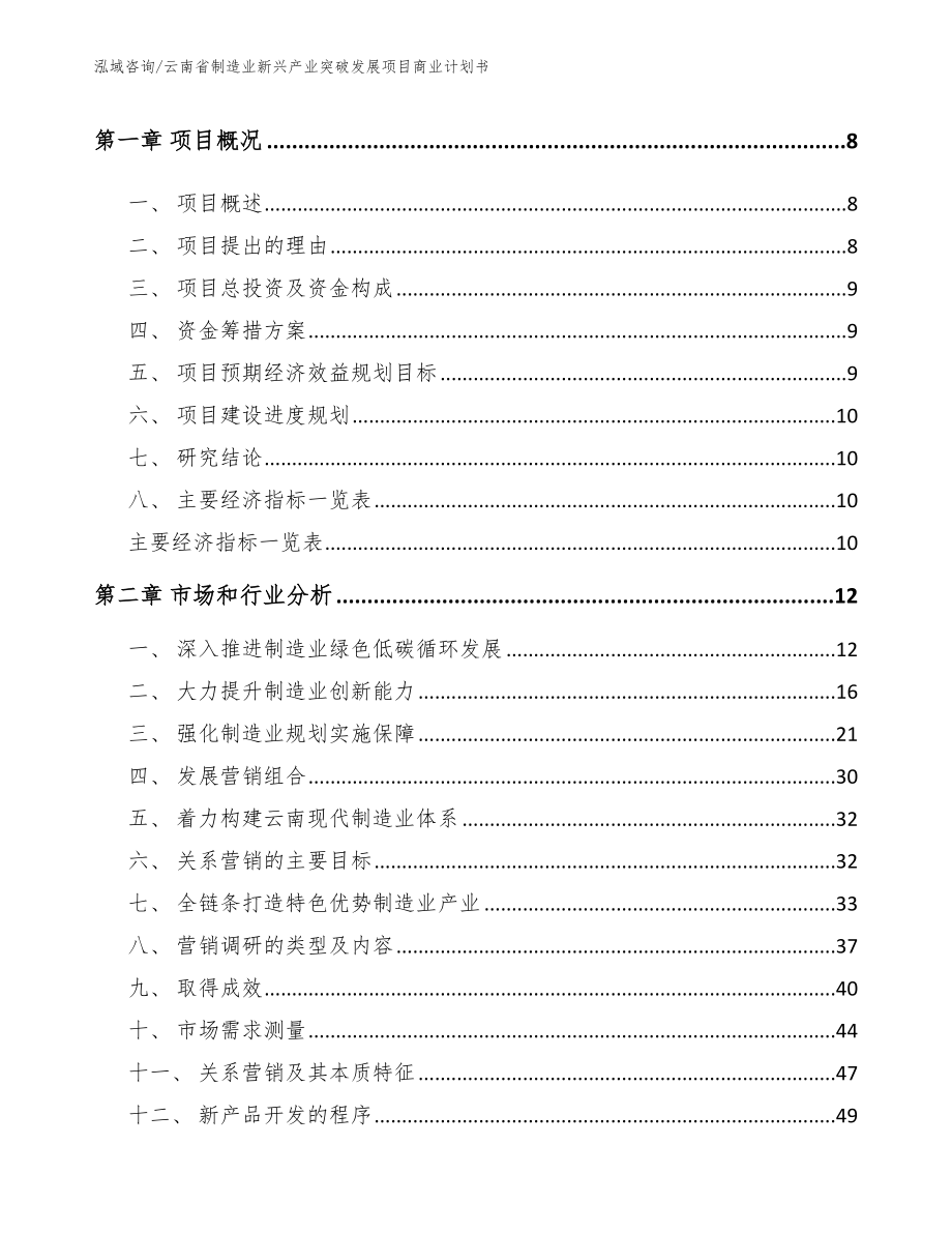 云南省制造业新兴产业突破发展项目商业计划书_第3页