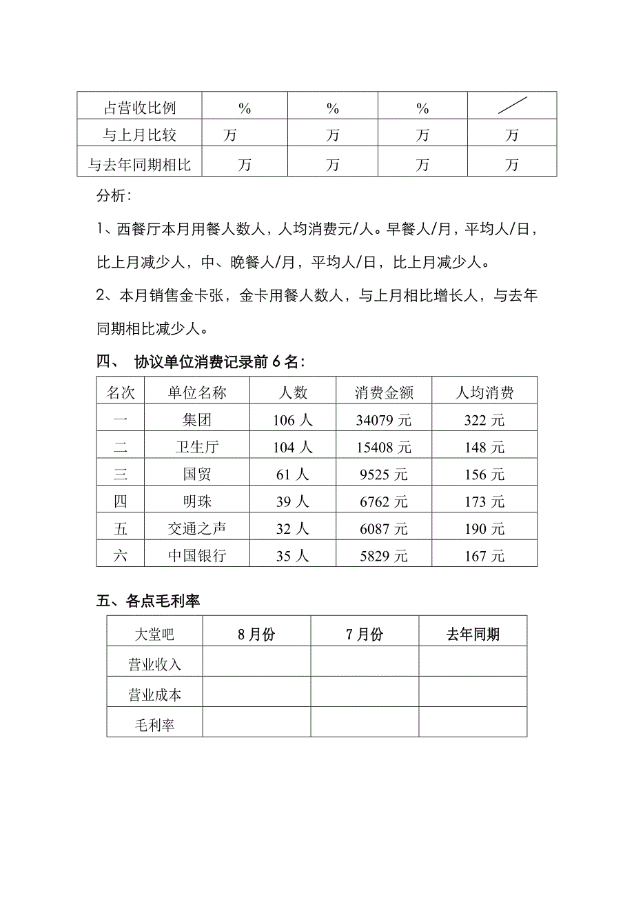 餐饮部餐厅经营情况分析_第3页