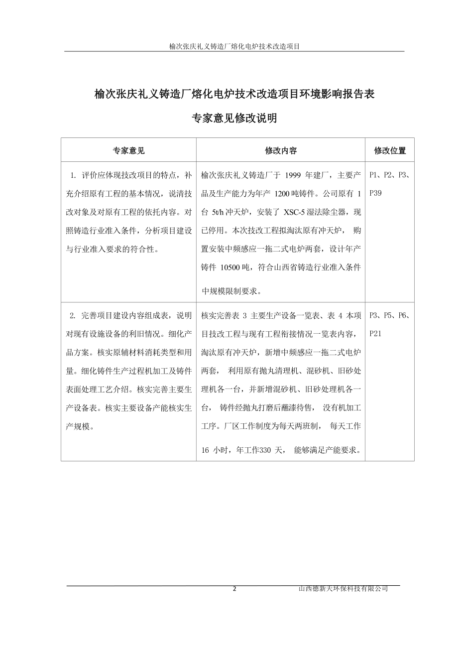 榆次张庆礼义铸造厂熔化电炉技术改造项目环评报告.docx_第2页