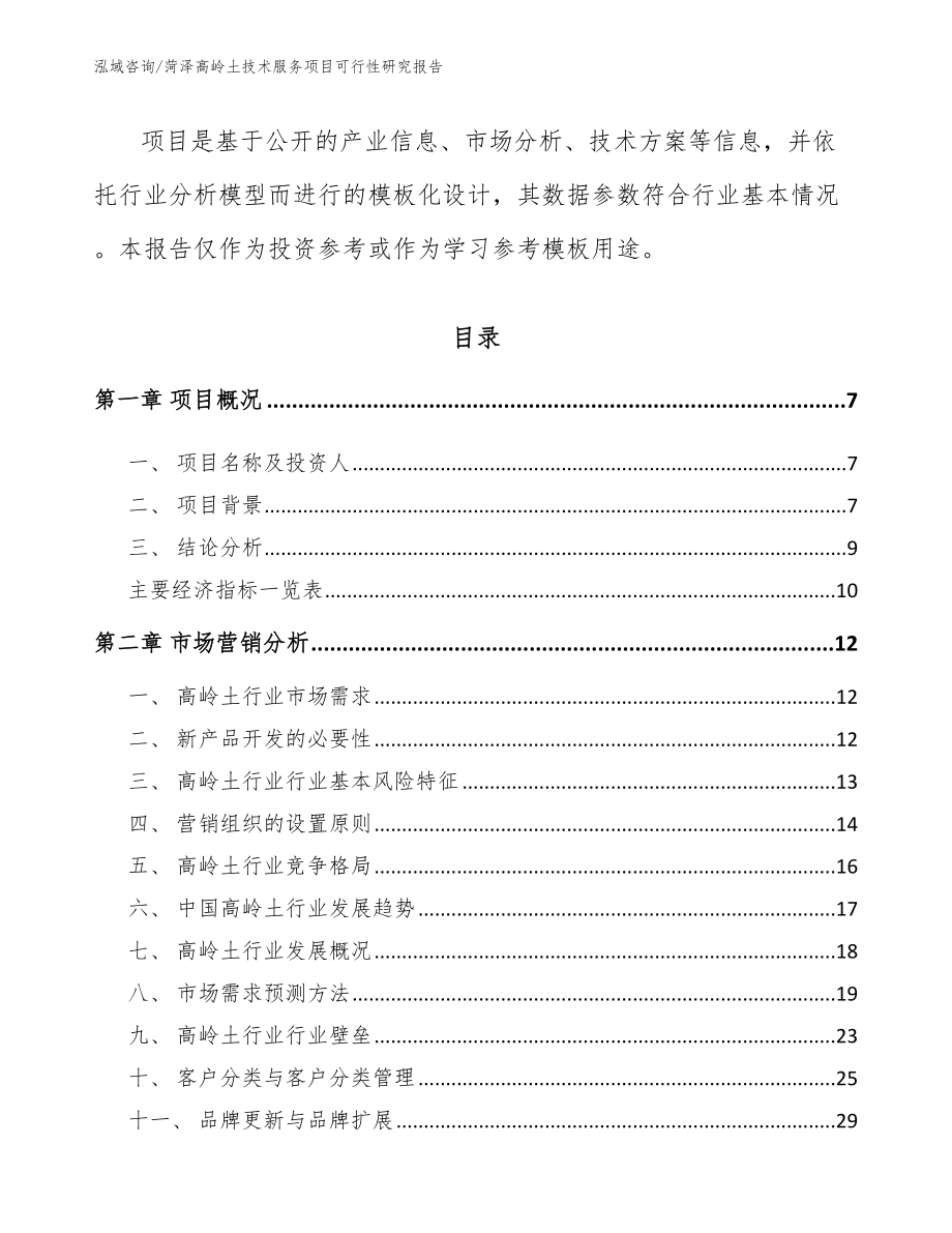 菏泽高岭土技术服务项目可行性研究报告_第2页