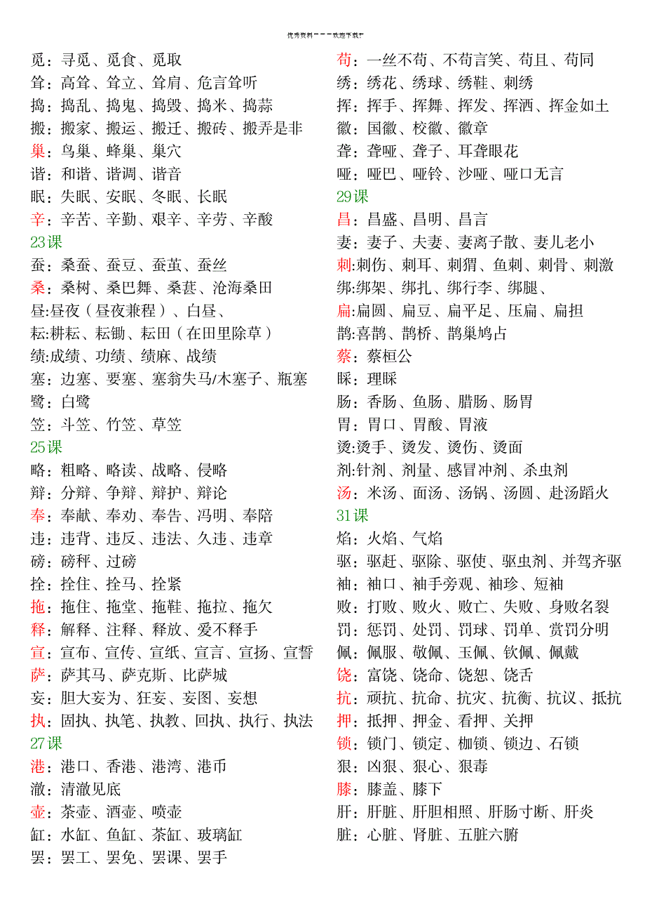 2023年四年级下册语文一字组多词_第3页