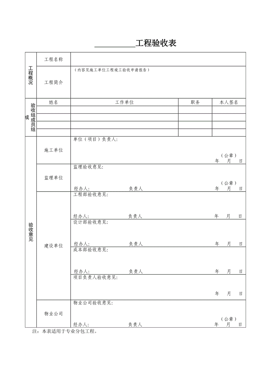 总包分包工程竣工验收报告_第1页