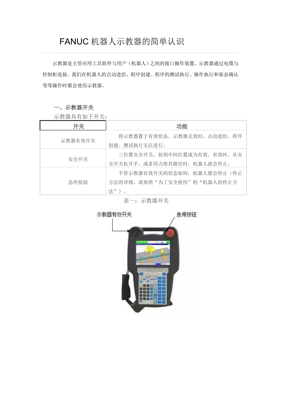 FANUC机器人示教器的简单认识_第1页
