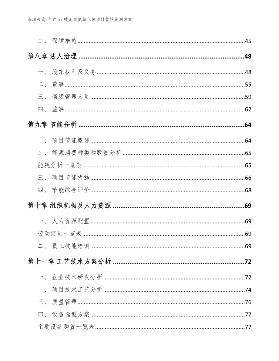 年产xx吨池级氢氧化锂项目营销策划方案【模板参考】_第4页