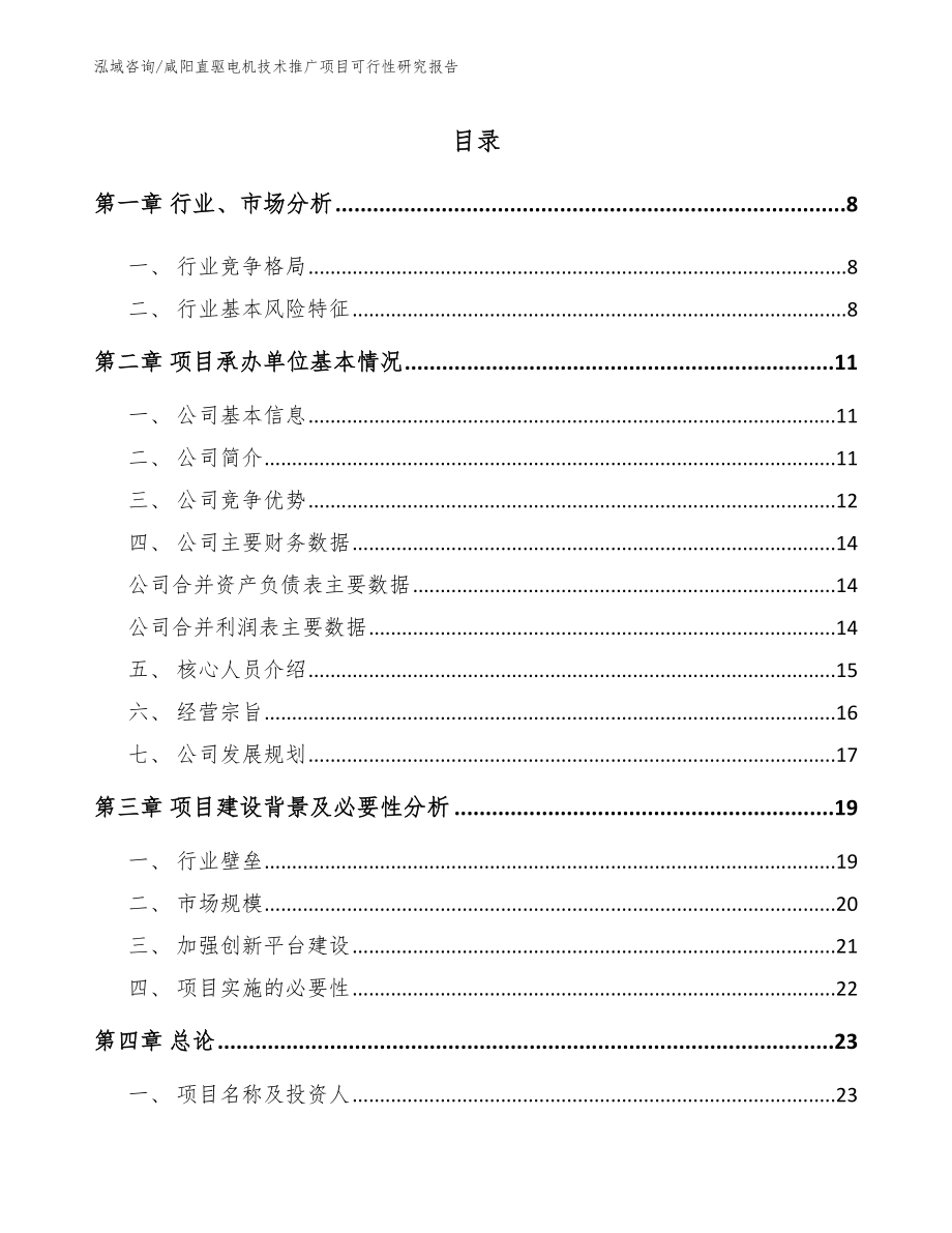 咸阳直驱电机技术推广项目可行性研究报告【模板】_第2页