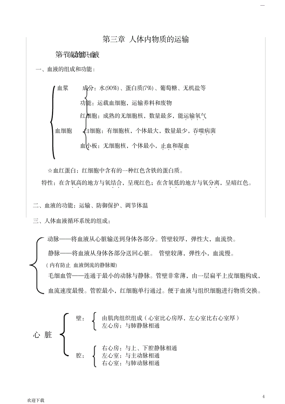 七年级下册生物学期中考试复习提纲【完整课堂笔记】_中学教育-中考_第4页