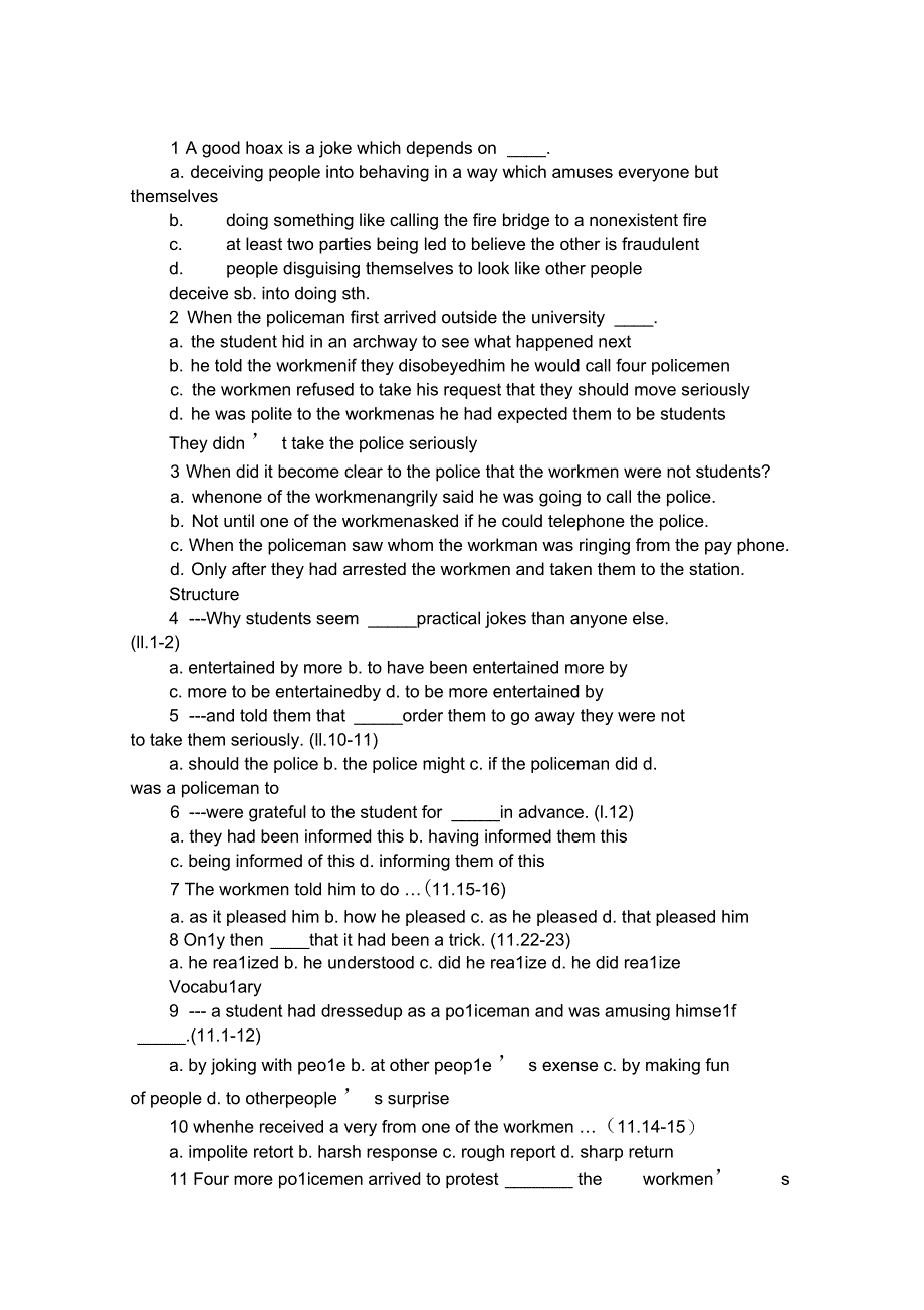 新概念英语三册课后练习答案Lessons40~42_第1页