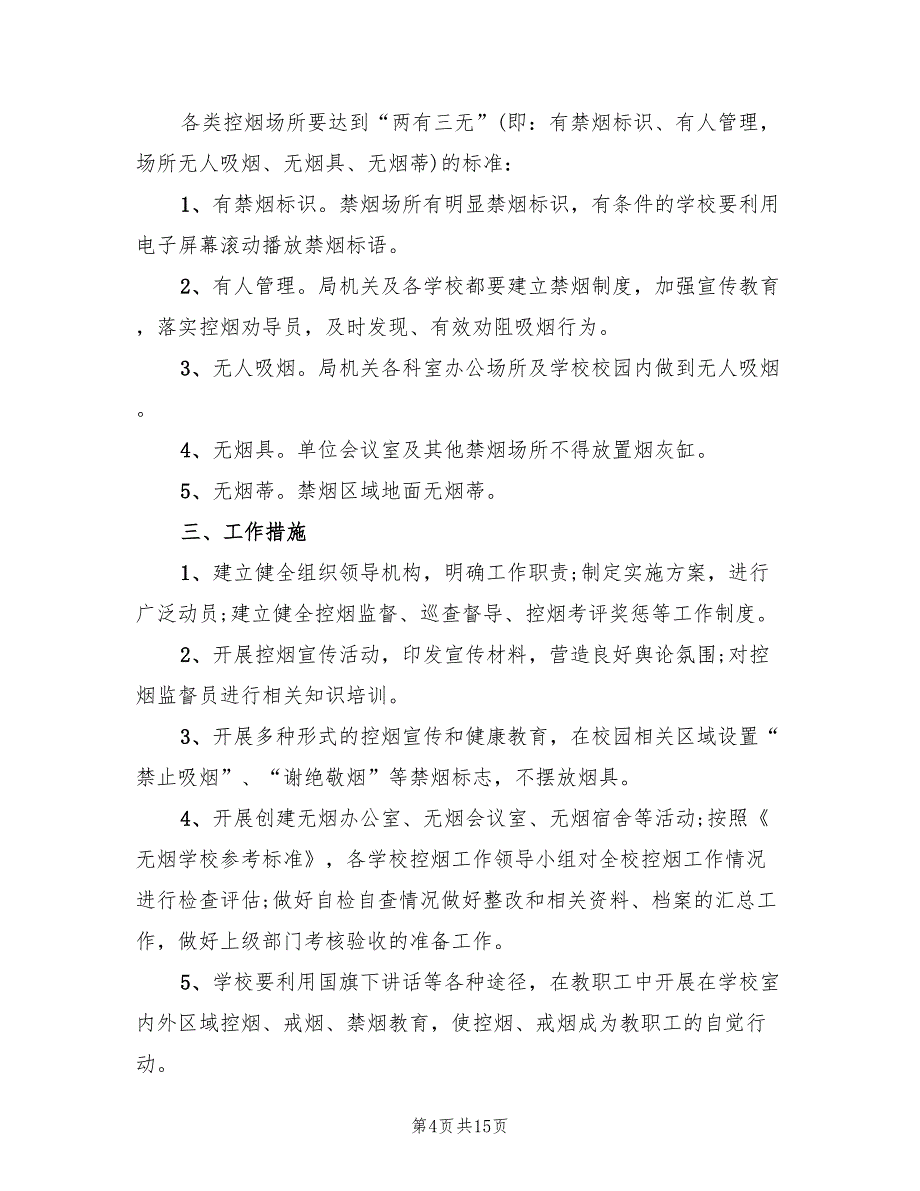 学校世界无烟日活动方案模板（七篇）.doc_第4页