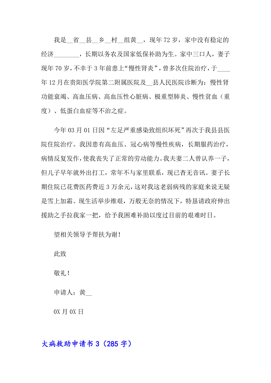 2023年大病救助申请书_第2页