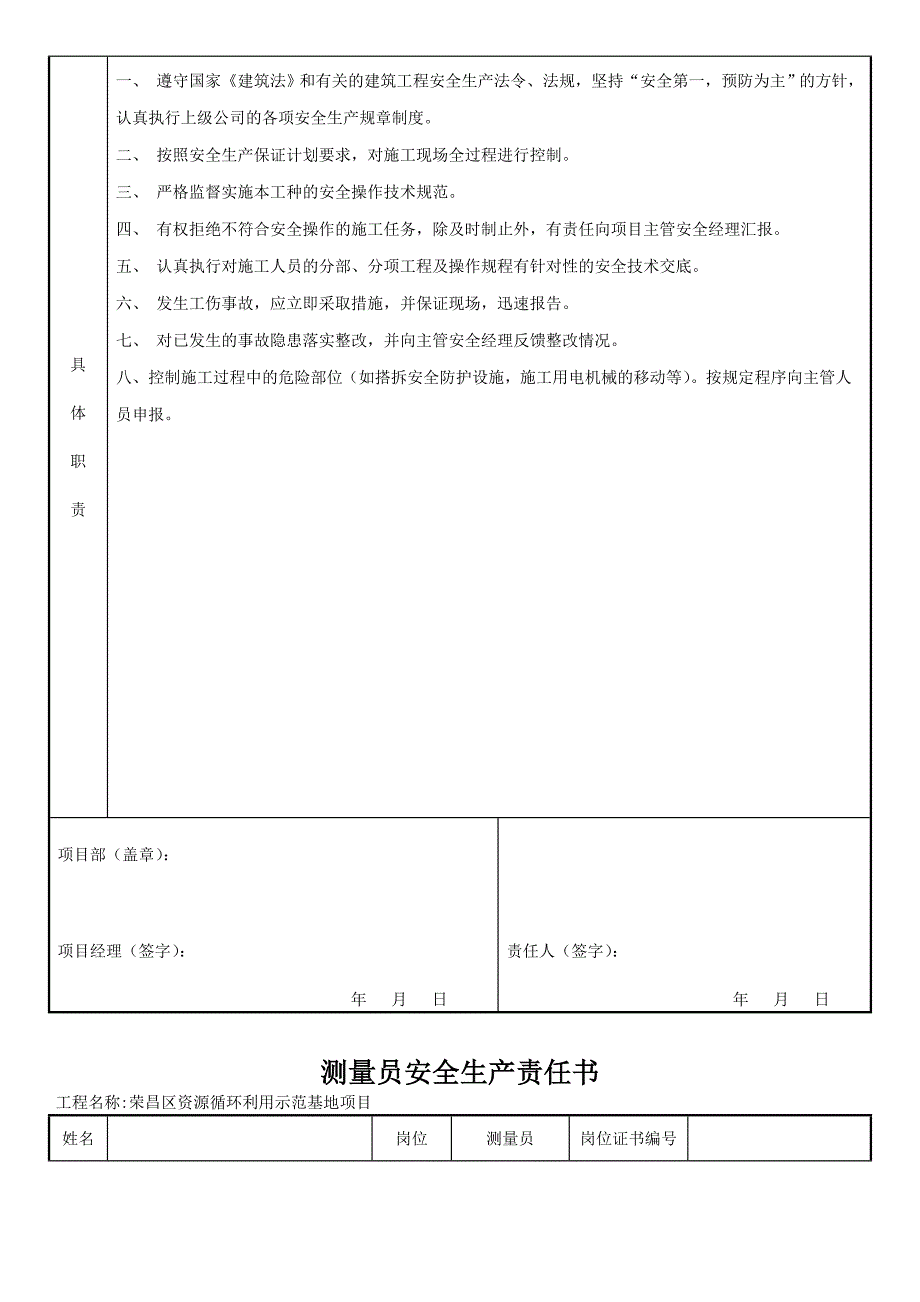 各级岗位人员安全生产责任书_第3页