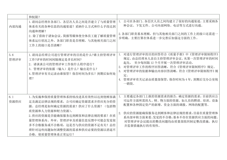 质量管理体系年度内审检查表-总经理_第3页