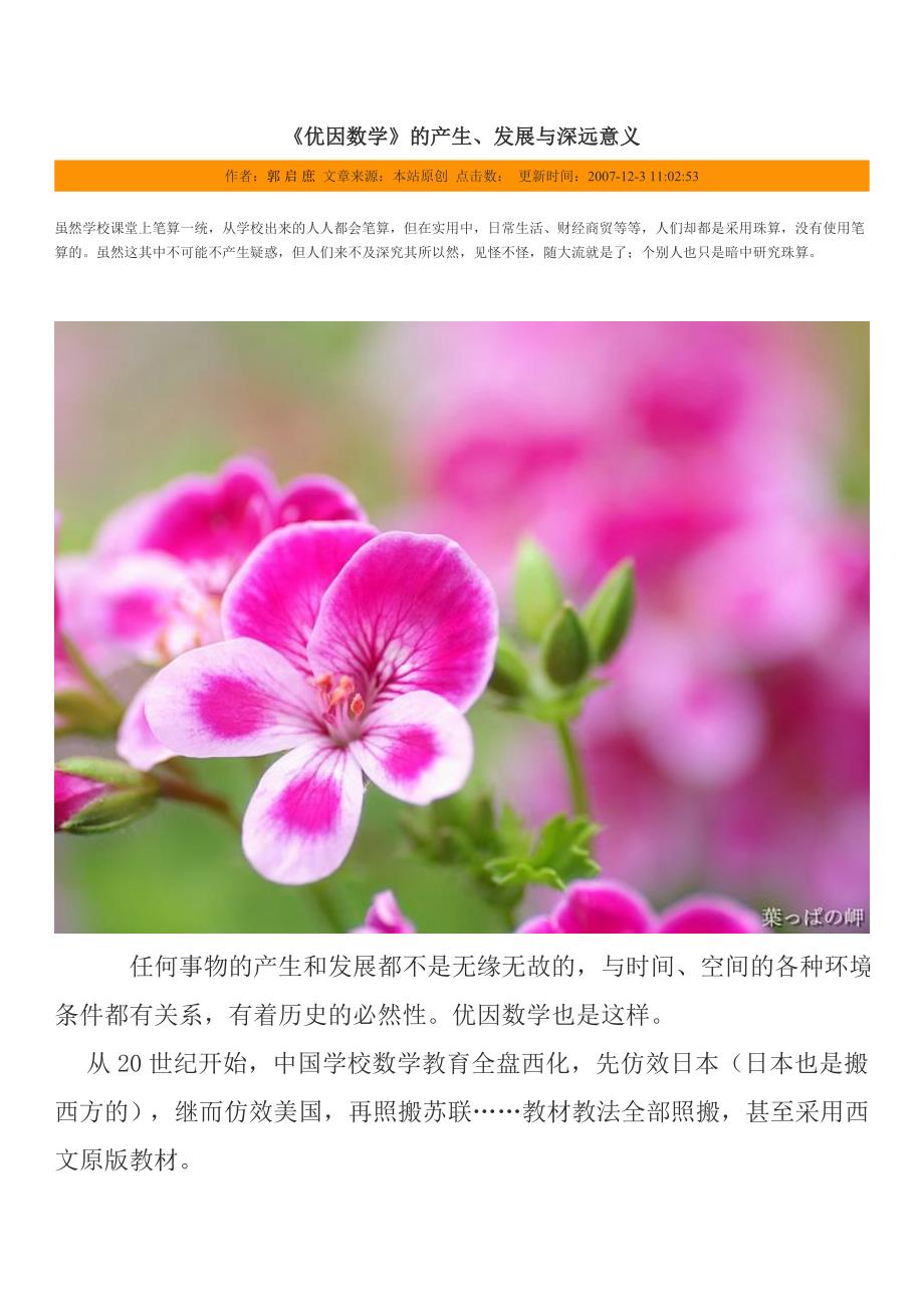 《优因数学》的产生、发展与深远意义.doc_第1页