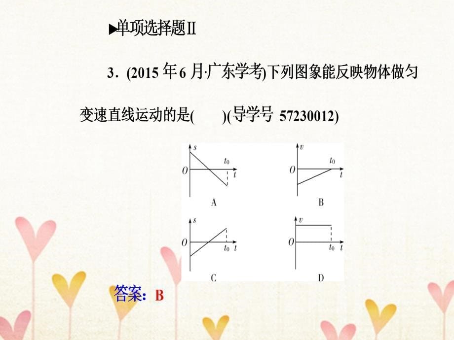 2017-2018学年高中物理学业水平复习 专题一 考点4 直线运动的图象课件_第5页