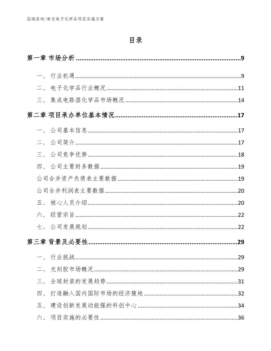 南充电子化学品项目实施方案_第1页