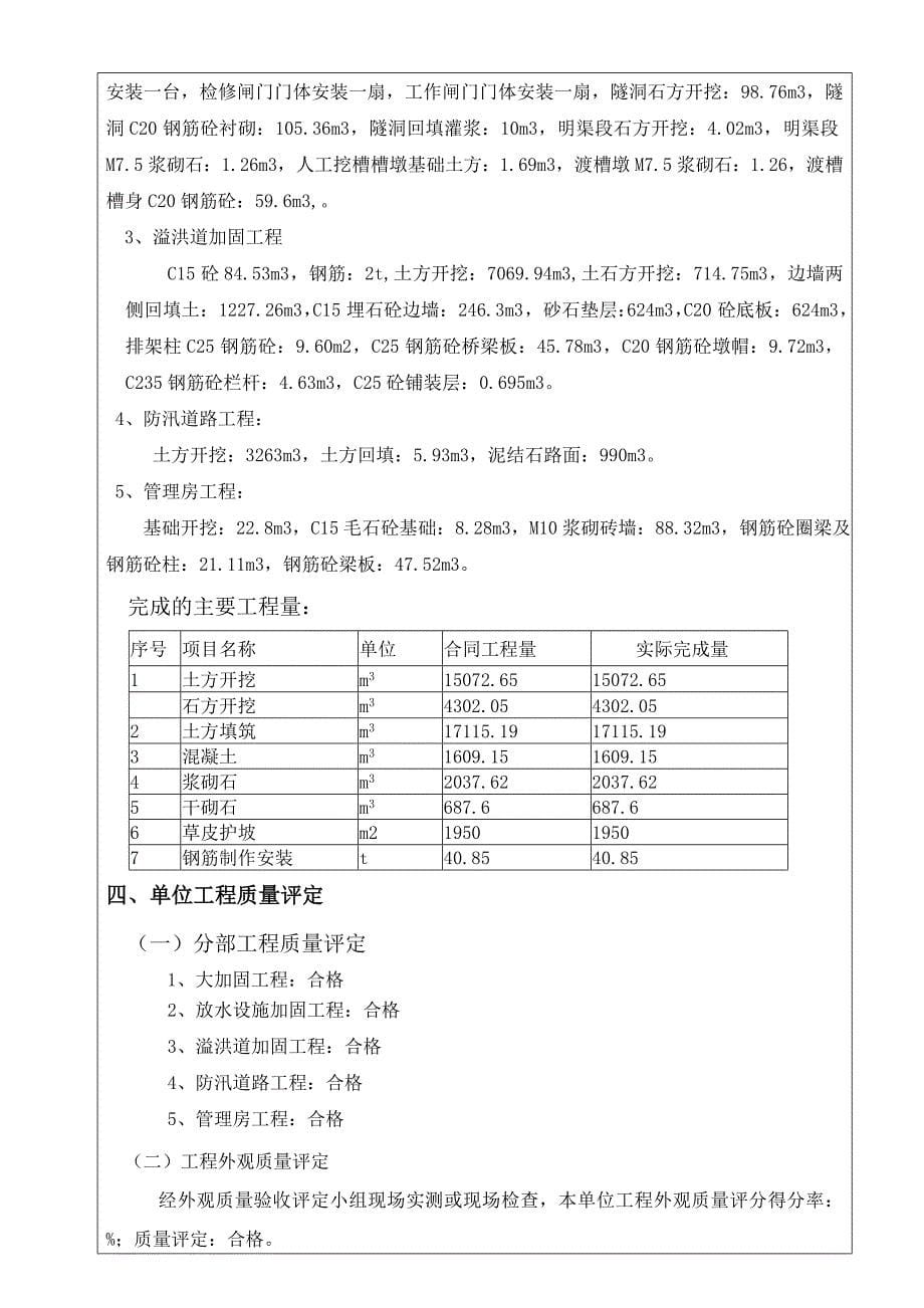 那龙水库除险加固工程单位验收鉴定书_第5页