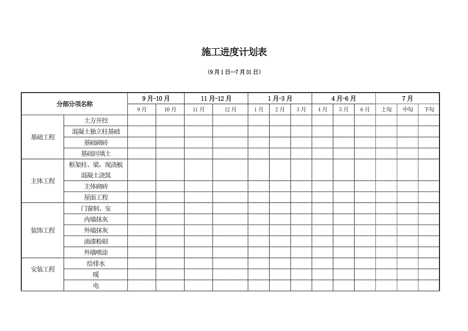 施工进度计划表_第1页