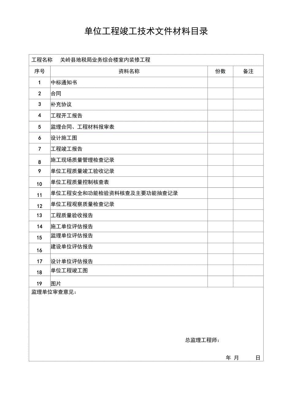 装饰装修工程验收资料表格最新版_第2页