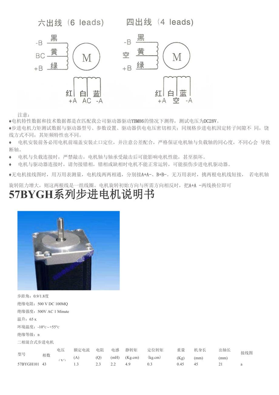 57MM步进电机资料说明书_第3页