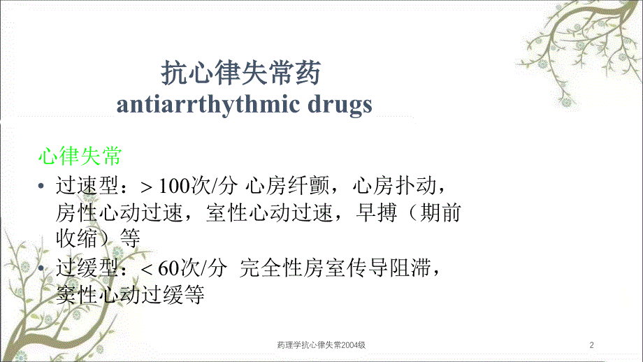 药理学抗心律失常2004级课件_第2页