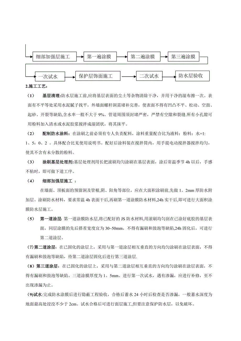 JS防水涂料技术交底_第2页