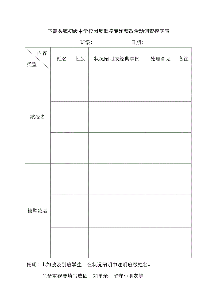 校园欺凌排查表_第1页