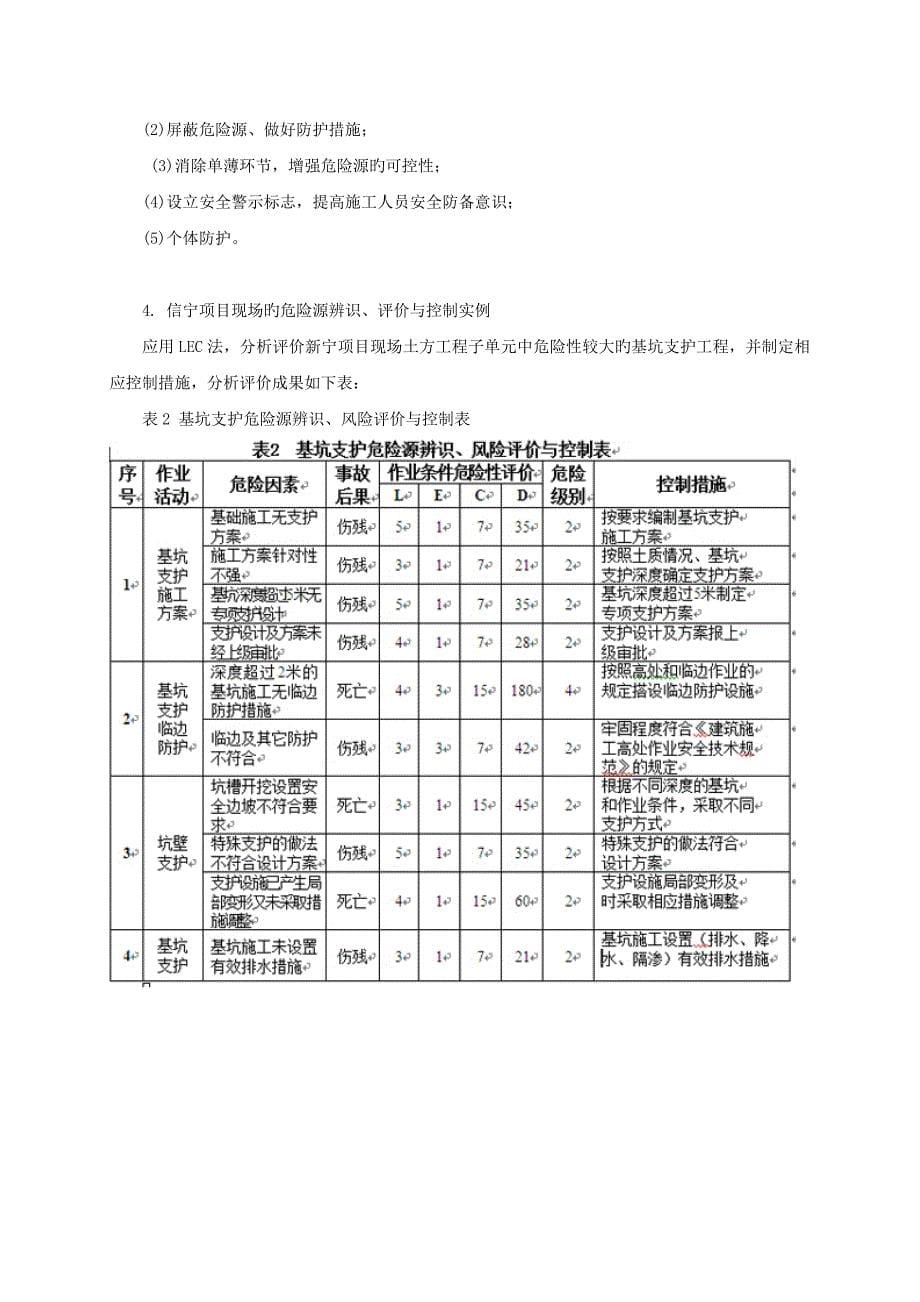 施工现场危险源辨识、风险评价与控制_第5页