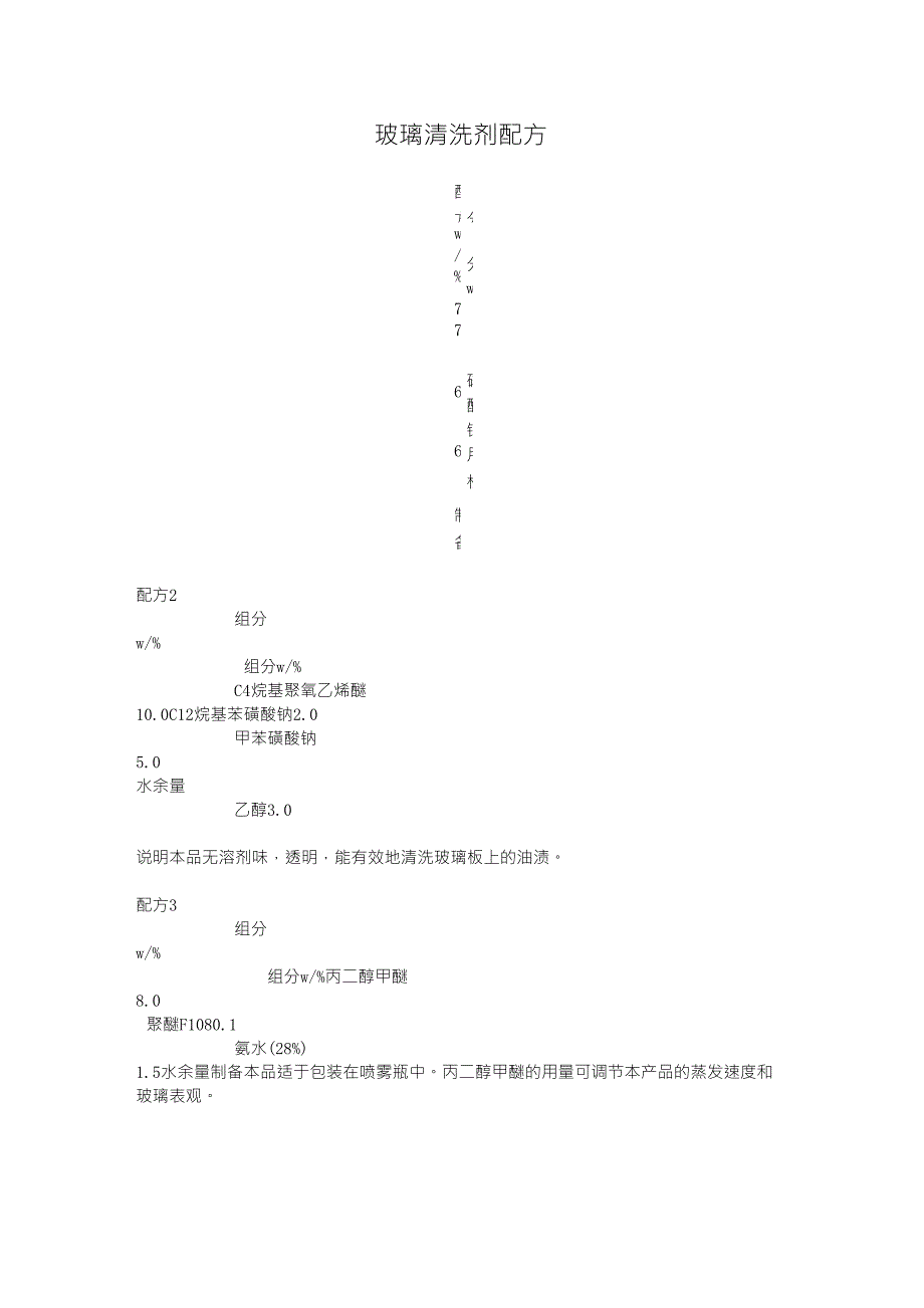 玻璃清洗剂配方_第1页