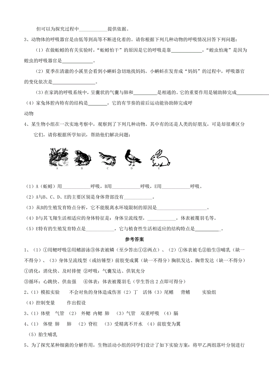 七年级生物能力提升练习_第4页