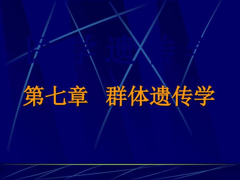 《群体遗传学》PPT课件_第1页