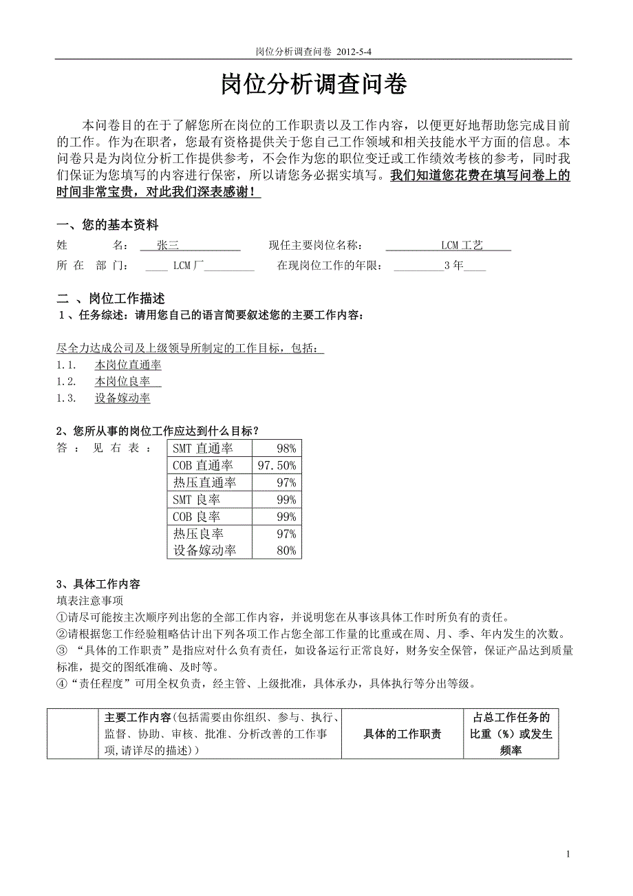 岗位分析调查问卷_第1页