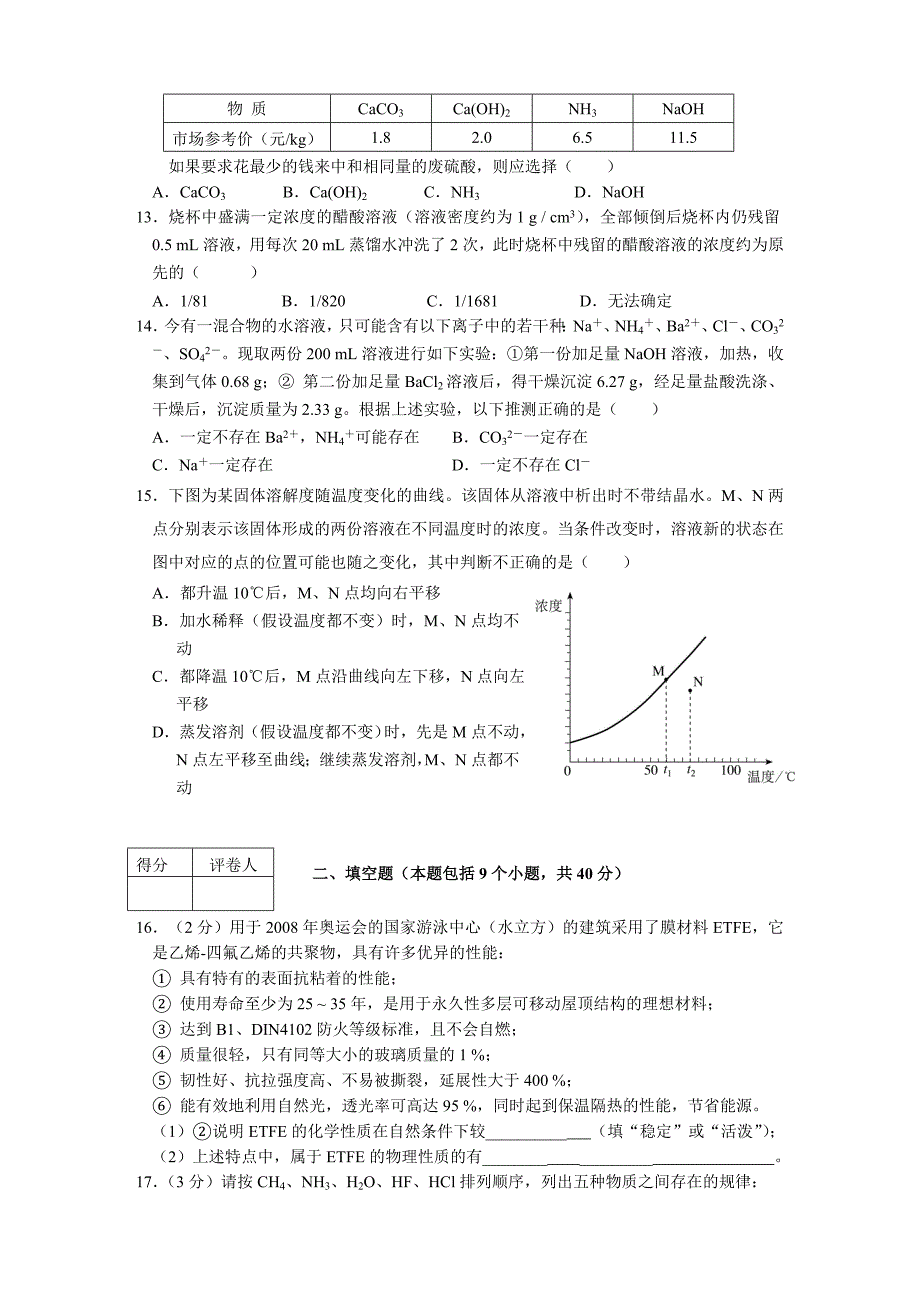 全国初中化学竞赛试题_第3页