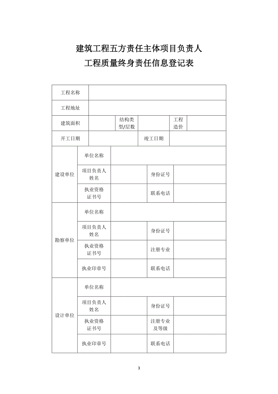 建筑工程五方责任主体项目负责人质量终身责任制承诺书及授权书_第3页