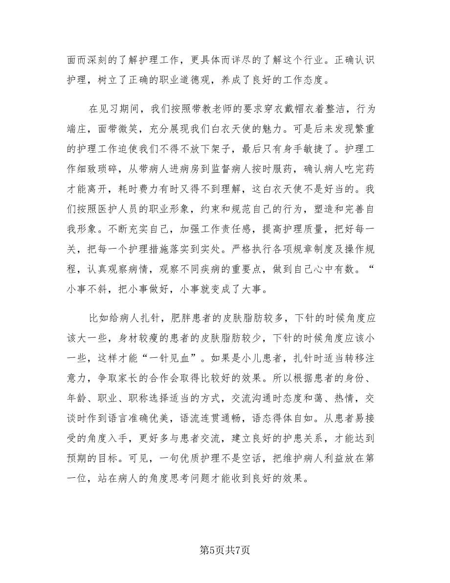 护理寒假实习总结（2篇）.doc_第5页