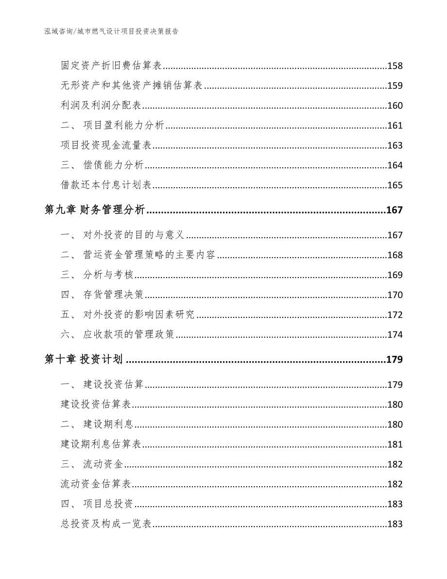 城市燃气设计项目投资决策报告范文模板_第5页