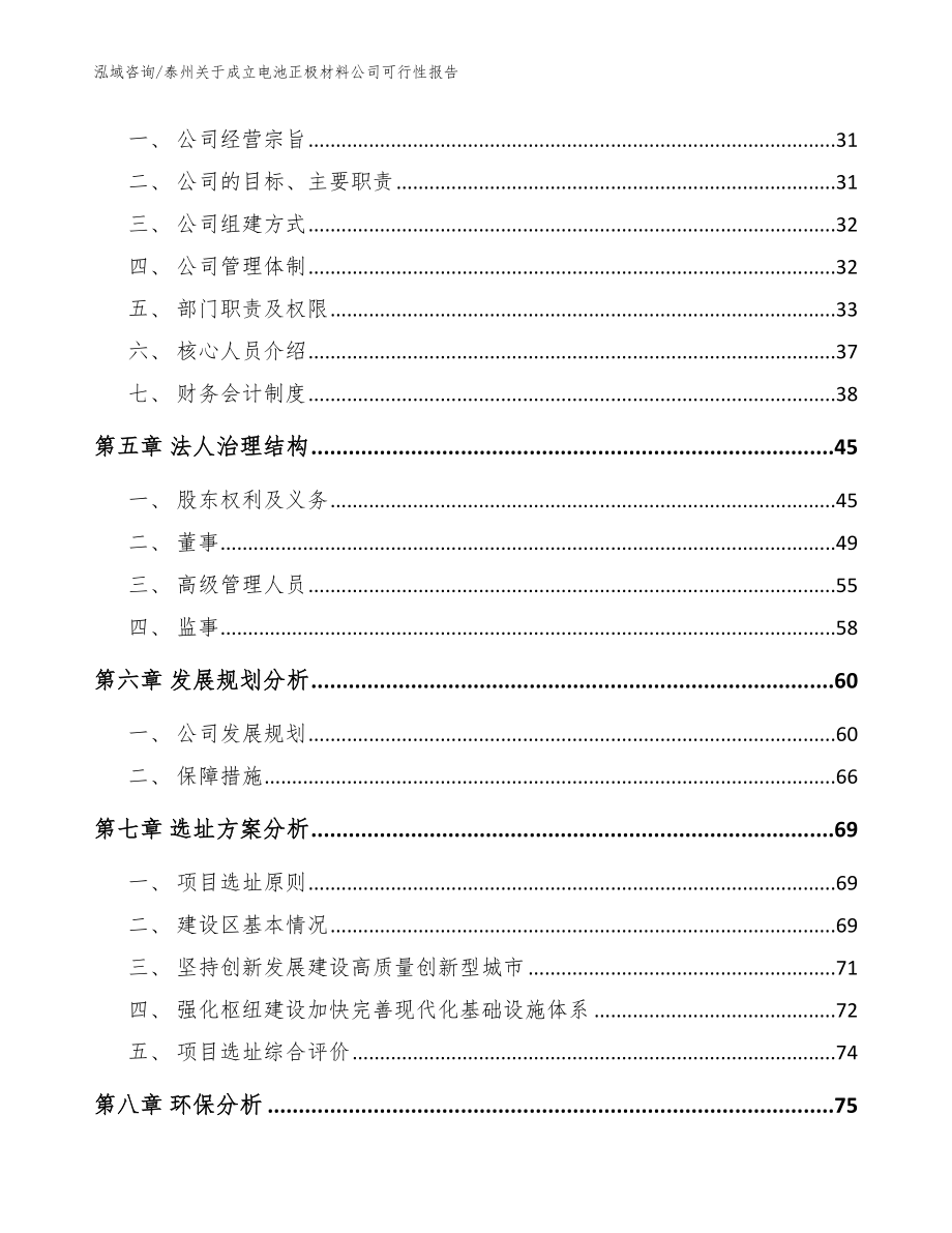 泰州关于成立电池正极材料公司可行性报告_参考模板_第3页