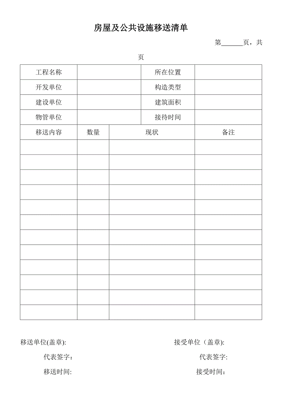 物业移交表格_第1页