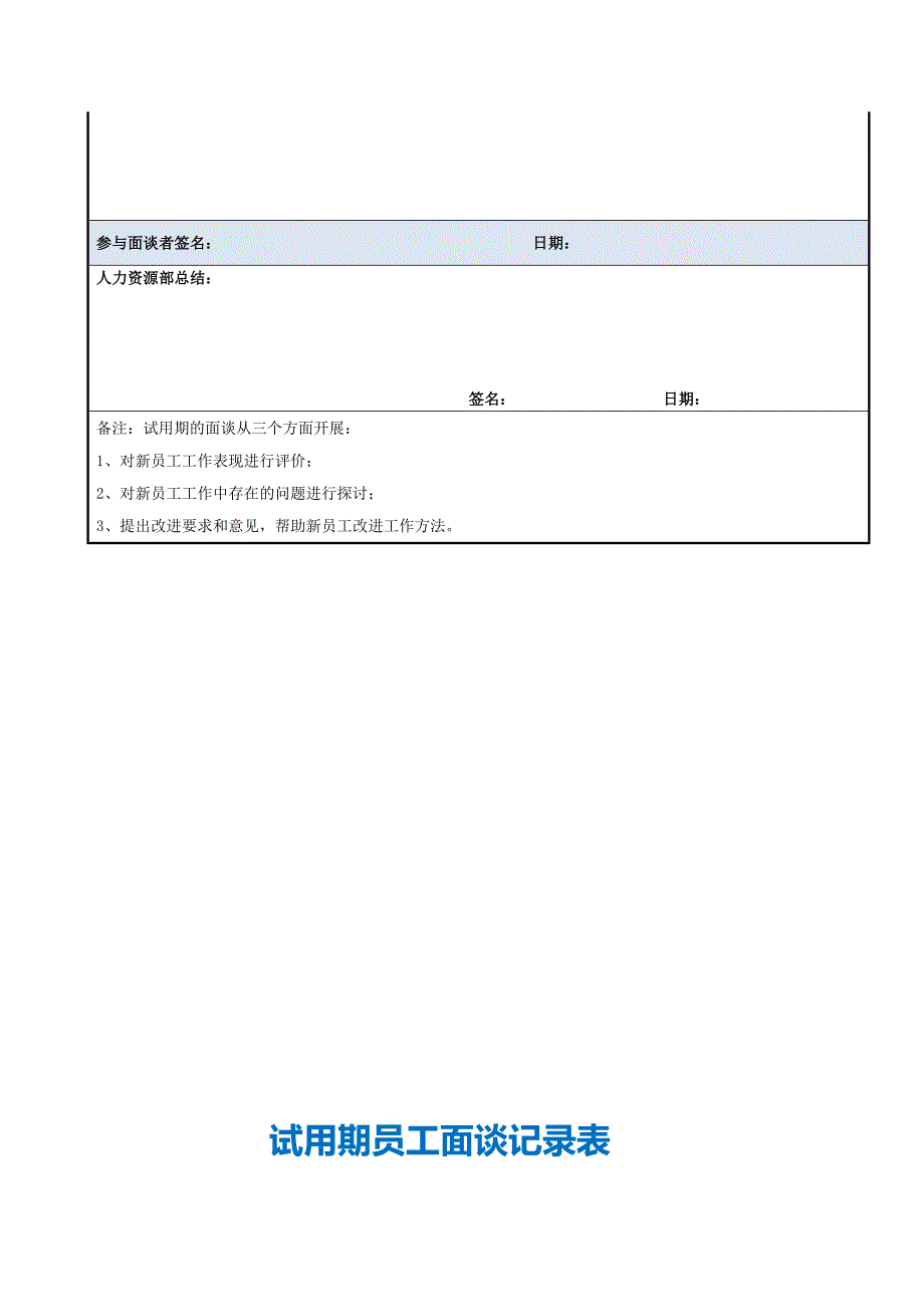 试用期员工面谈记录表.doc_第3页