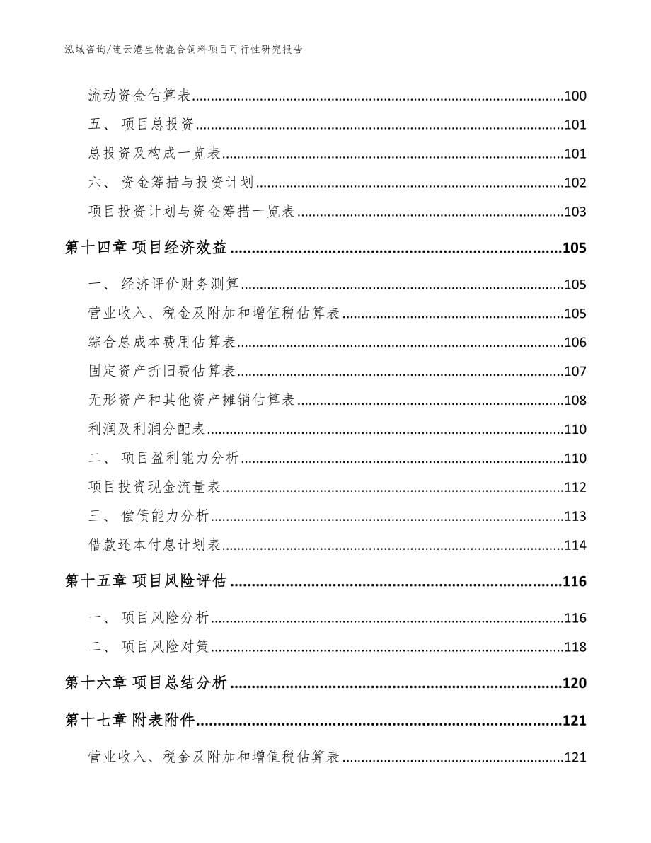 连云港生物混合饲料项目可行性研究报告模板范文_第5页