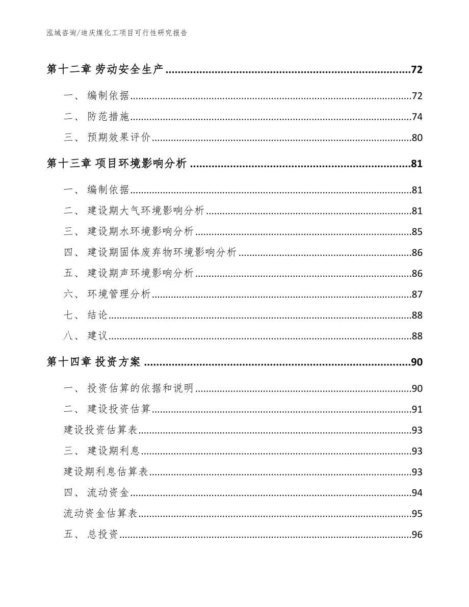 迪庆煤化工项目可行性研究报告_模板_第5页