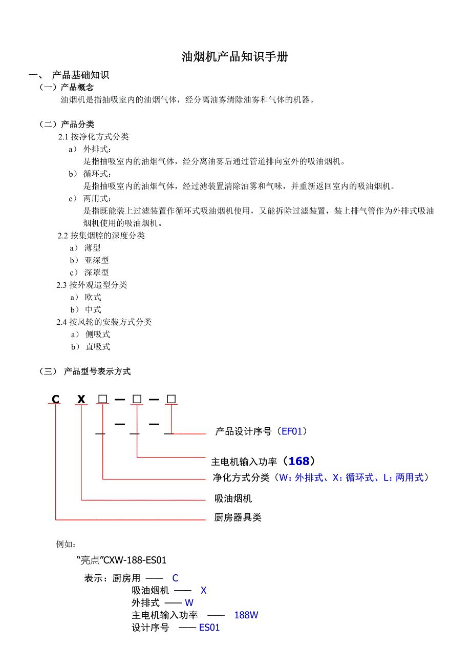精选油烟机产品知识手册_第1页