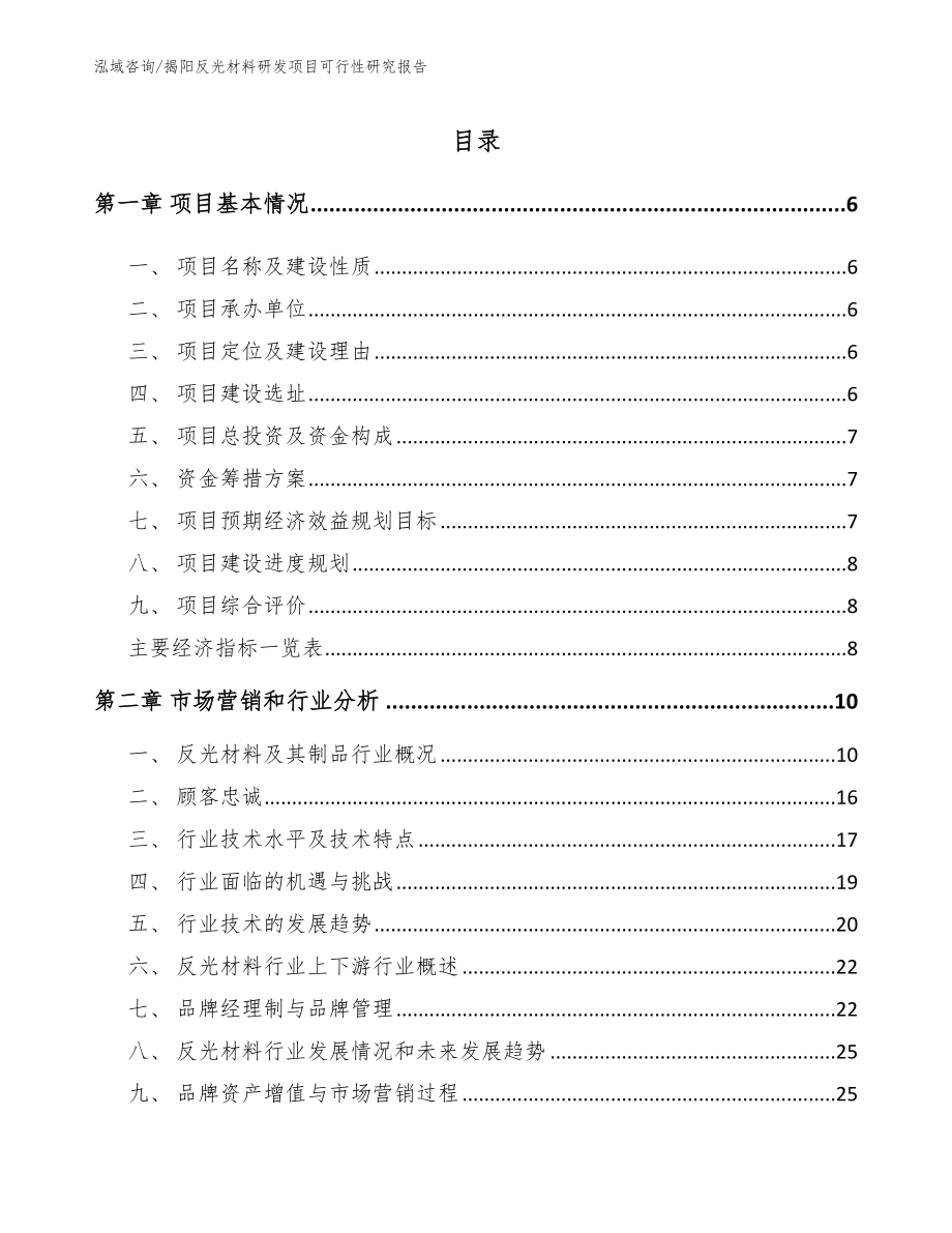 揭阳反光材料研发项目可行性研究报告_范文参考_第1页