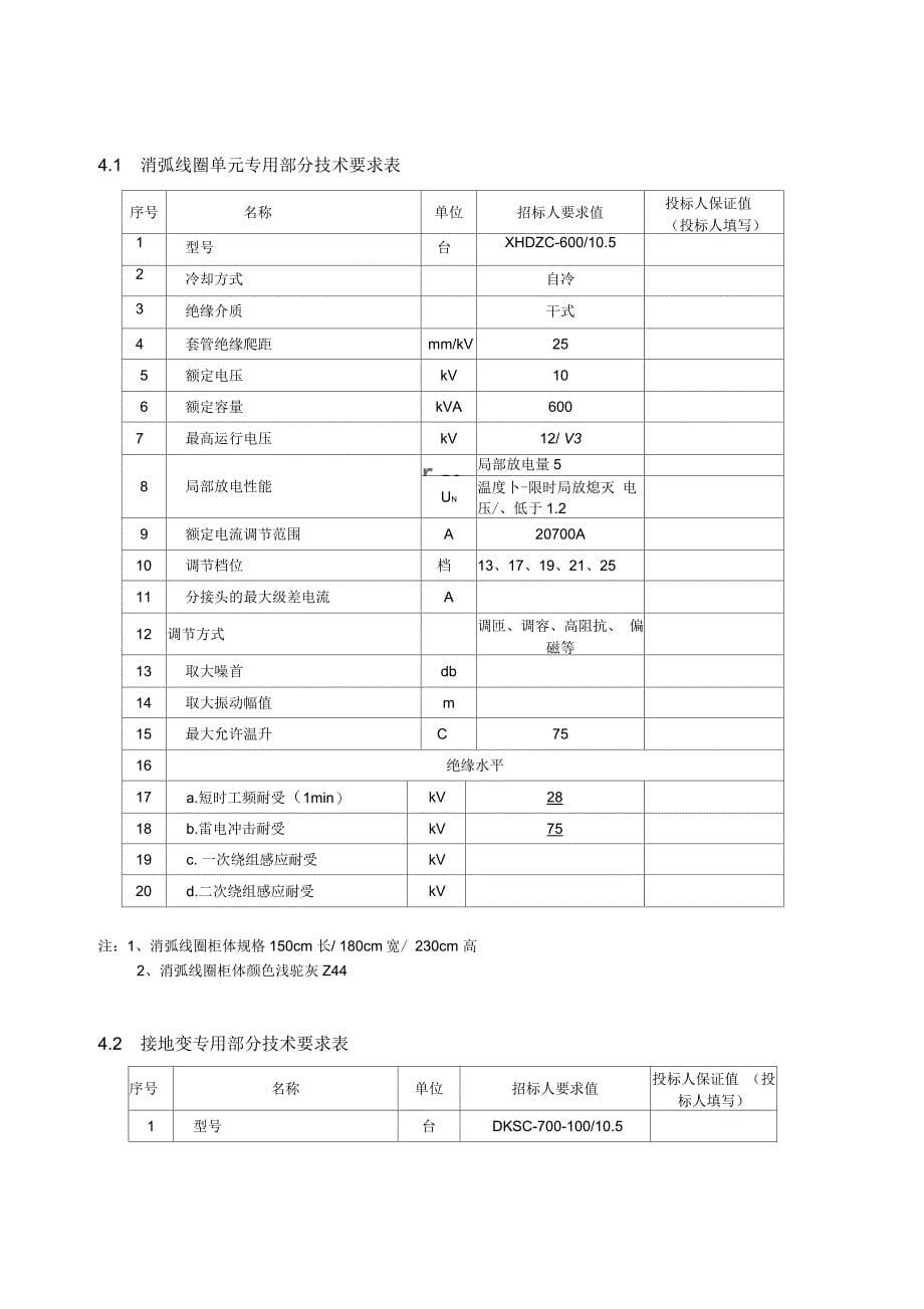 焦作110kV(石河)变电站工程10kV消弧线圈成套设备技术规范_第5页