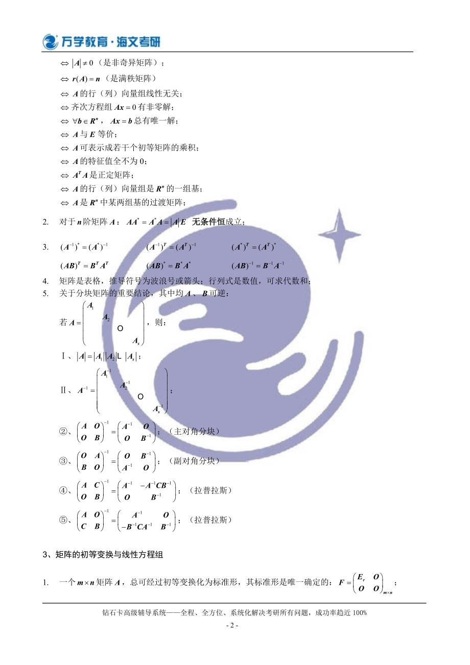 线性代数必须熟记的结论总结.doc_第2页